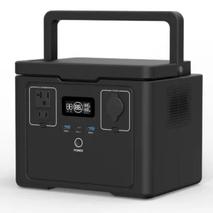 NexGrid NV-P06-512 compact solar generator featuring a foldable handle for easy outdoortransport