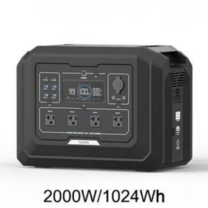 Front view of NexGrid NV-P20-1024 portable power station featuring 200OW AC output and 1024Wh capacity