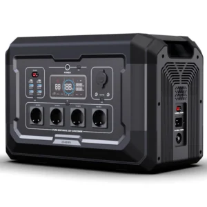 Front angle view of NexGrid NV-P25-2048 heavy-duty portable power station delivering 250OW AC output